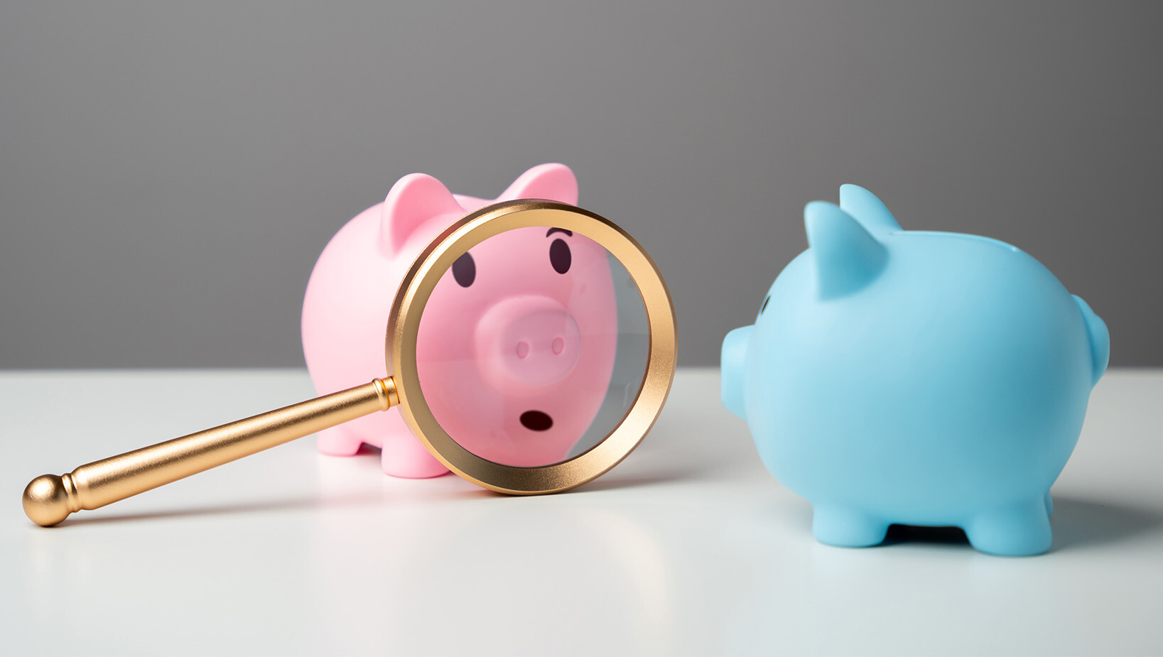 Grafika - dwie świnki i lupa.