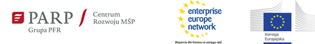 Logotypy PARP Centrum Rozwoju MŚP, Enterprise Europe Network i Komisji Europejskiej