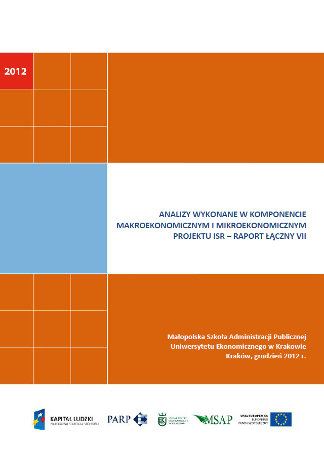 Analizy wykonane w komponentach mikroekonomicznym  i makroekonomicznym projektu ISR – VII raport łączny