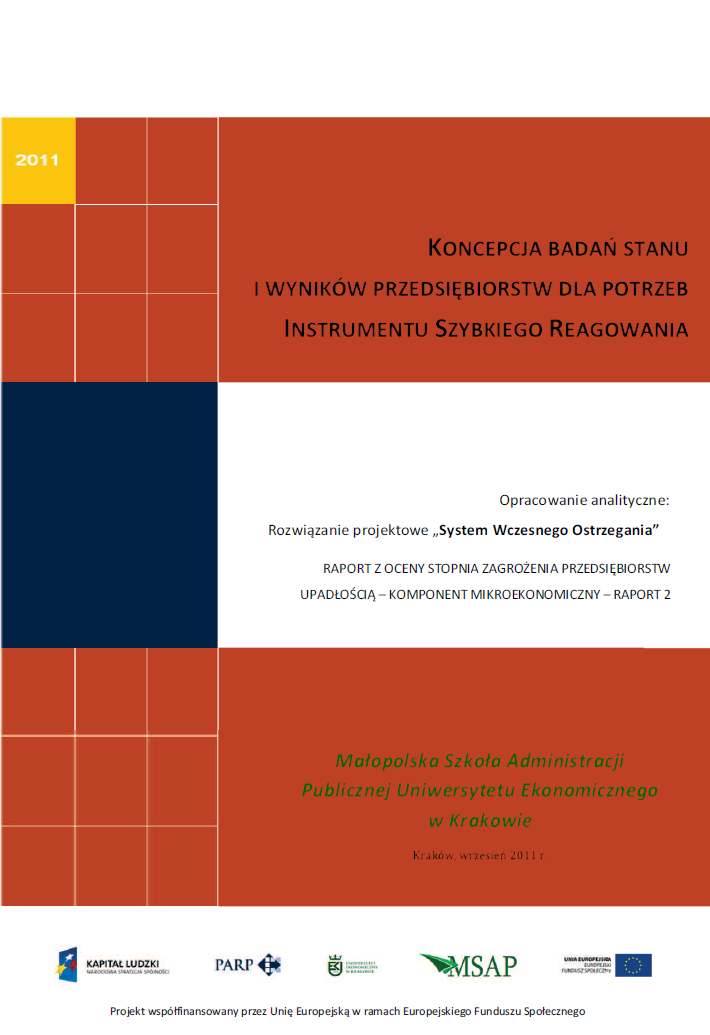Komponent mikroekonomiczny - Ocena stopnia zagrożenia przedsiębiorstw upadłością - II