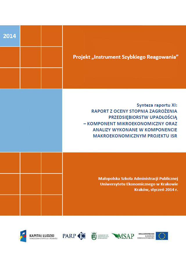 Synteza raportu ISR - Ocena stopnia zagrożenia przedsiębiorstw upadłością - XI