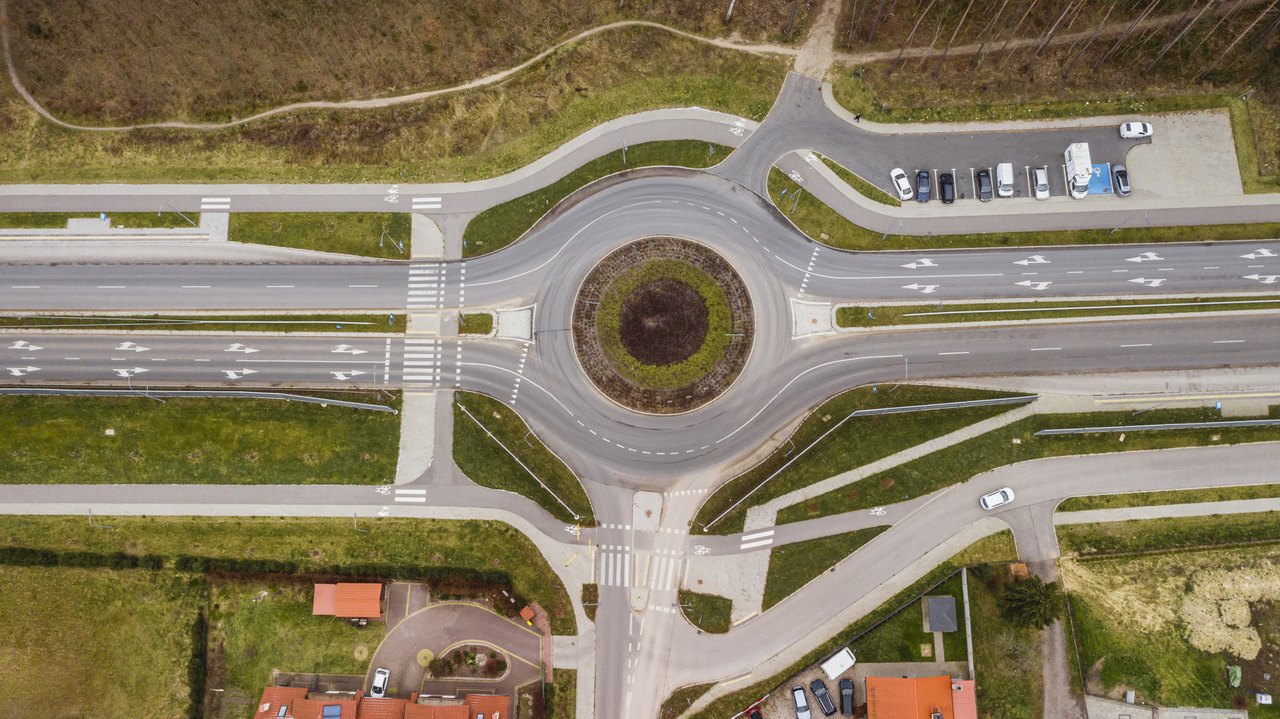 Widok z lotu ptaka na rondo